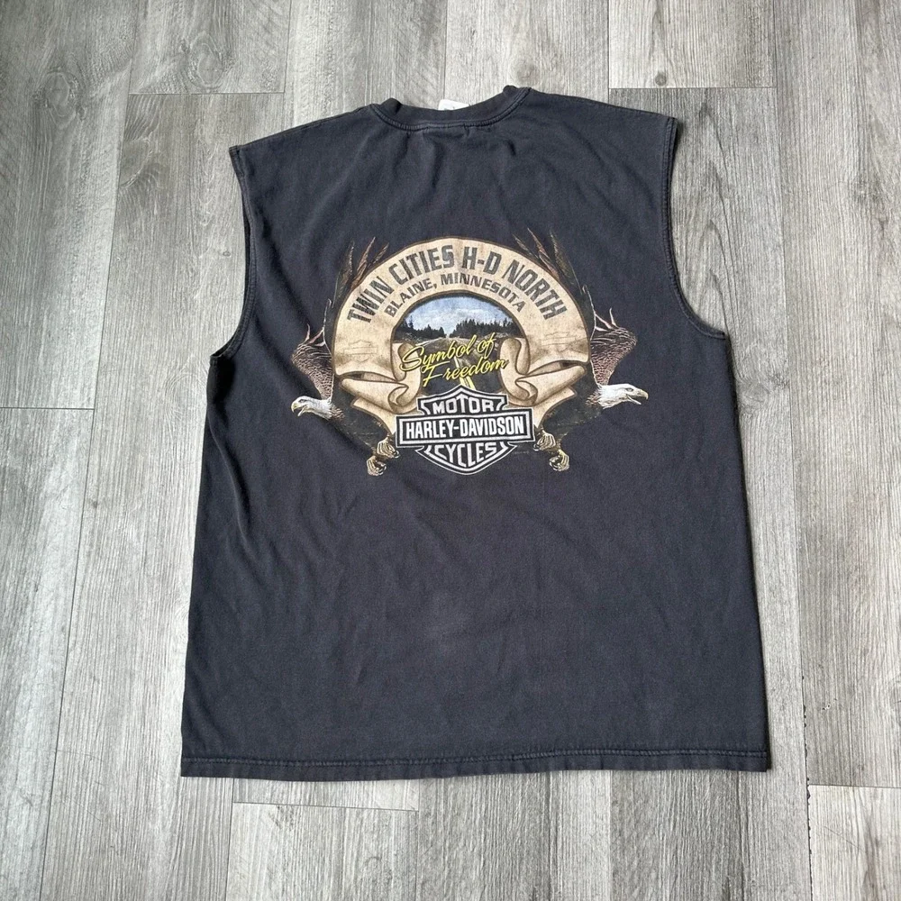 Vintage 2005 Harley-Davidson Screamin' Eagle Sleeveless Tank‎ Top Flame Design L